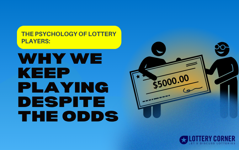 Illustration of two people holding a large prize check together, as a lottery pool would share a win