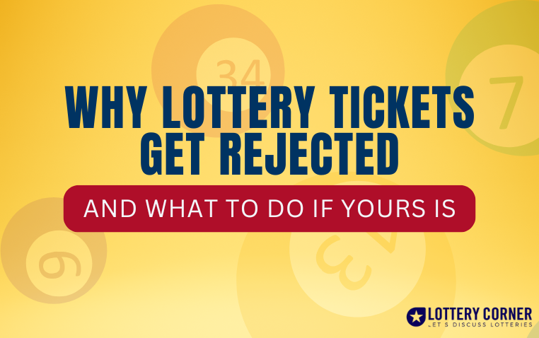 Yellow graphic about lottery tickets that are turned down at the counter or the claim office